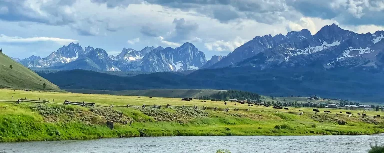 Idaho mountains and green valley
