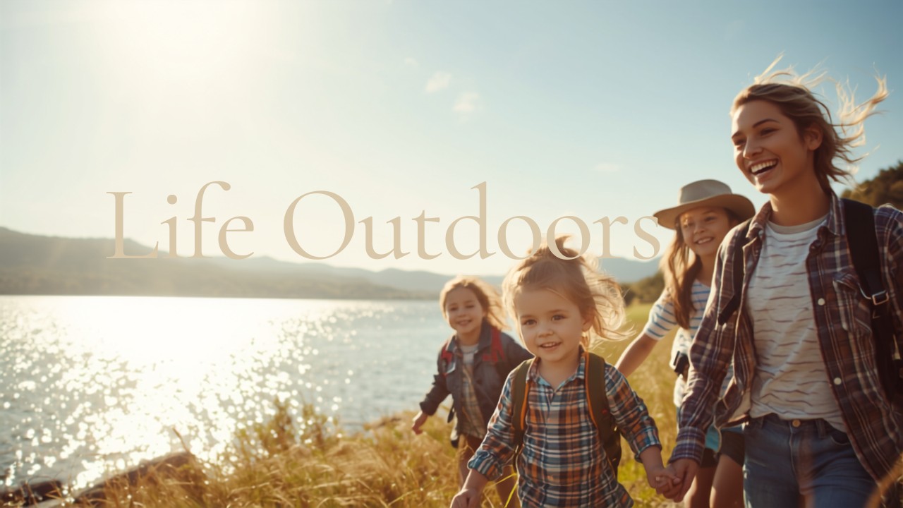 Family enjoying outdoor living in a red state
