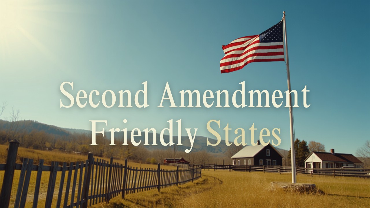 American flag representing Second Amendment friendly states